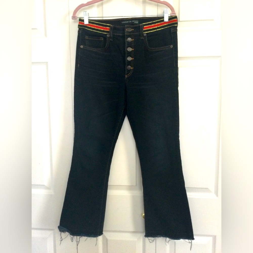Veronica Beard High-Rise Button-Fly Jeans